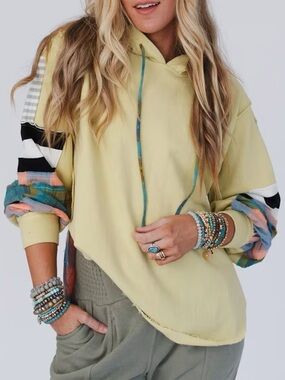 Three Bird Nest Waylynn Patchwork Hoodie S